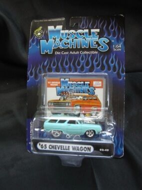 Muscle Machines '65 Chevelle Wagon Die-Cast Toy — Light Teal Blue